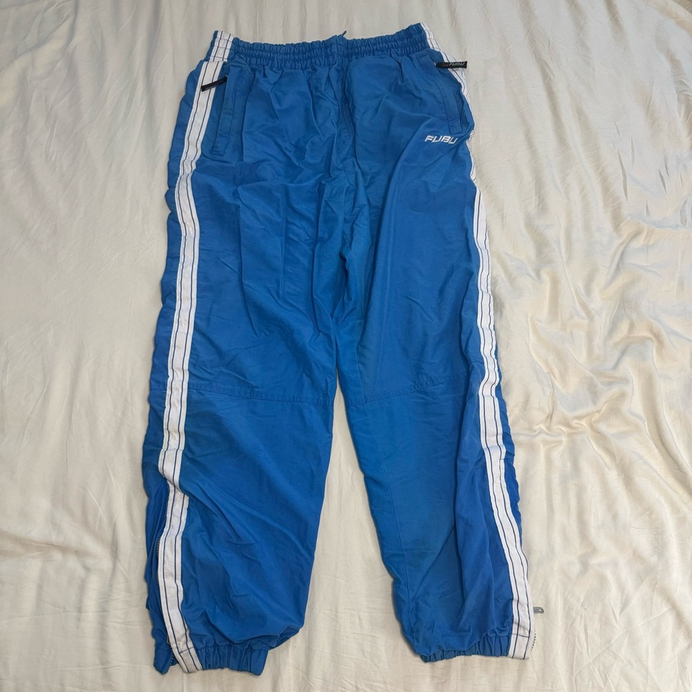 Vintage FUBU Windbreaker Joggers / Track Pants Men’s Large Blue Adjustable Waist